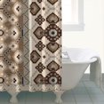 thumbnail image 5 of Extra Long Boho Shower Curtain 72x84 Inches - Vintage Floral & Tropical Leaves Pattern, Waterproof Bohemian Bathroom Decor with 12 Hooks, Tribal Rustic Style, 5 of 5