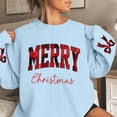 thumbnail image 2 of NMMUED Christmas Sweatshirt Fall Sweatshirts for Women Christmas Party Outfits for Women Cute Sweatshirts Christmas Gifts for Women Funny Sweatshirts for Women Christmas Tops for Women Light Blue S, 2 of 5