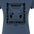 thumbnail image 3 of Pokémon - Pikachu Face With Grid - Juniors Fitted Graphic T-Shirt, 3 of 5