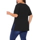 thumbnail image 3 of Blusas de mujer de tallas grandes Agnes Orinda, camisetas de cuello redondo de manga corta con textura y abertura lateral, blusa tunic casual 2X negra, 3 of 6