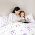 thumbnail image 4 of Erosebridal Cartoon Bow Star Bedding Comforter Set for Girls, Purple Bowknot Queen Bedding Sets for Women, Reversible, 7pcs, 4 of 6