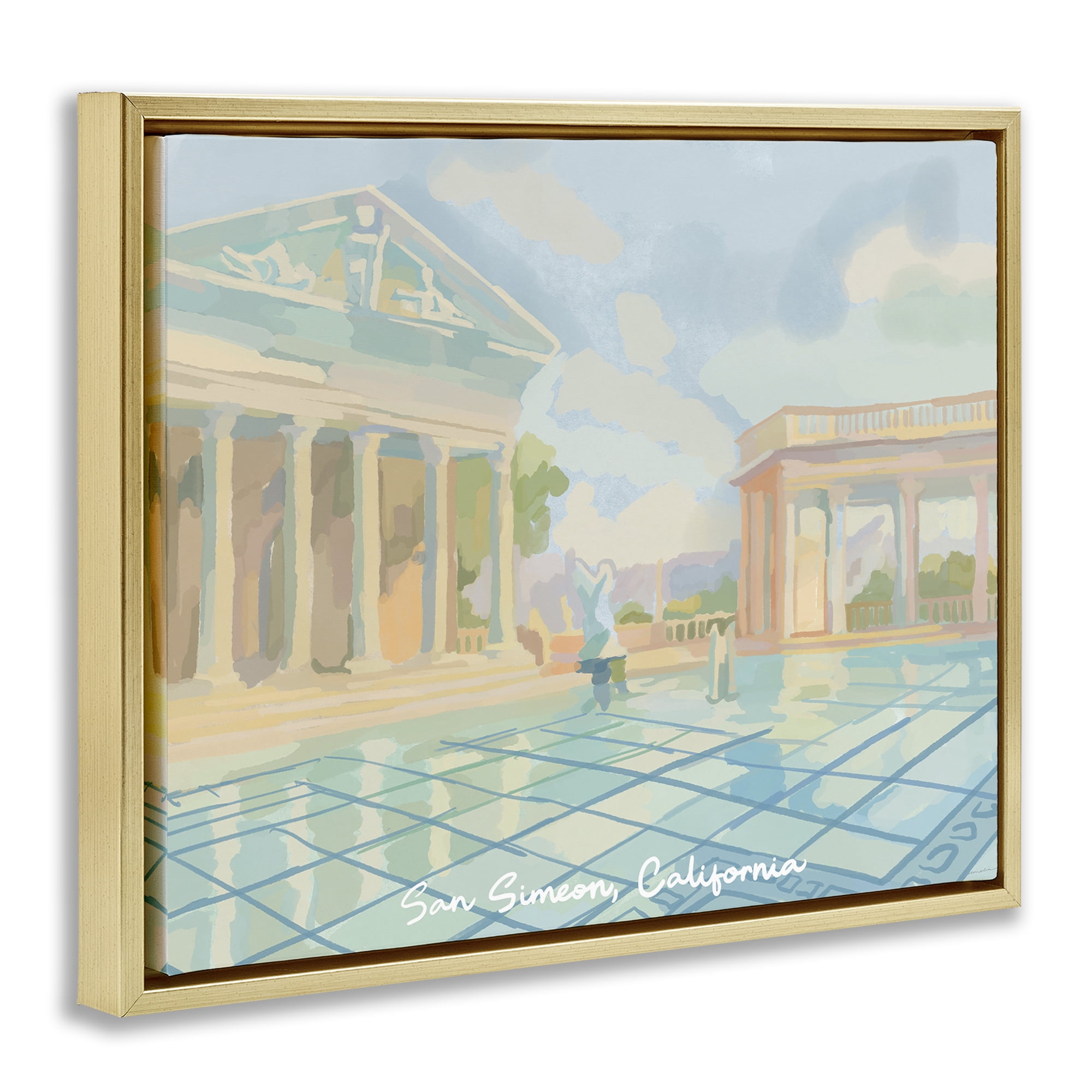 Stupell Industries San Simeon California Gold Framed Floater Canvas Wall Art, design by Amelia Noyes