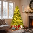 thumbnail image 3 of Patiojoy 7 FT Pre-lit Artificial Christmas Tree Hinged Xmas Tree with 1000 Warm White LED Lights, 3 of 10