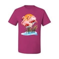 thumbnail image 2 of Wild Bobby, Flamingo Love Print, Animal Lover, Men Graphic Tee, Fuschia, 3X-Large, 2 of 4