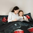 thumbnail image 4 of Manfei Boys Boxing Gloves Comforter Sets Twin Size,Broken Glass Comforters & Duvets,Black Red Bedding Twin Comforter Set,Microfiber Bedroom Decorative Reversible,2-Piece, 4 of 7