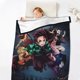 thumbnail image 5 of Manta con estampado multicolor, franela súper suave, ligera y esponjosa, manta de cama Demon Slayer Kimetsu No Yaiba, 5 of 8