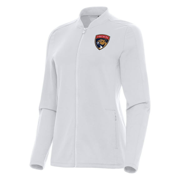 Women's Antigua White Florida Panthers Continual Full-Zip Jacket