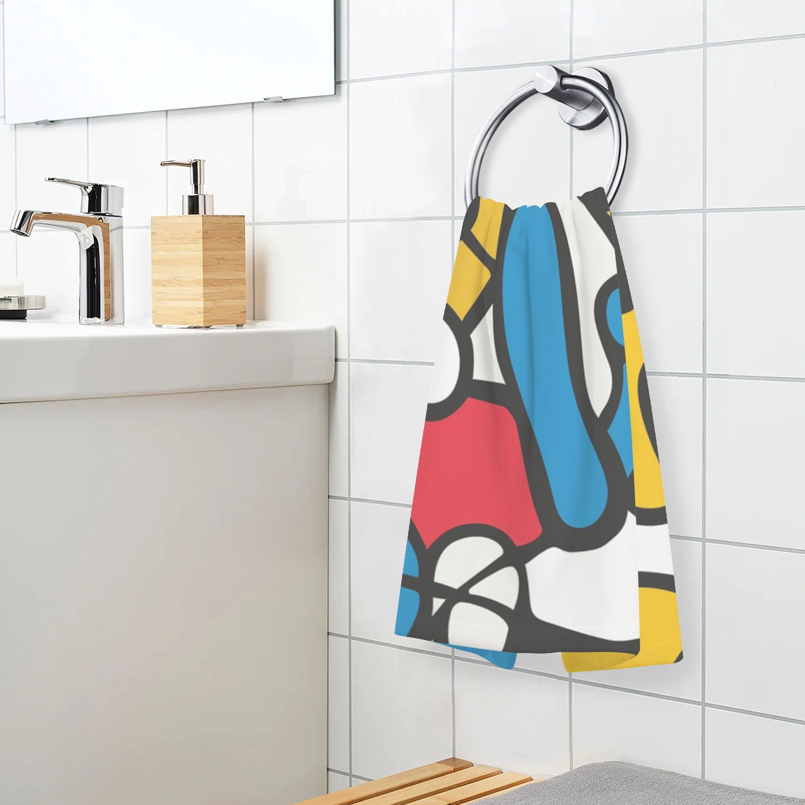 Irregular Shapes Hand Towels Cotton Bath Towels Large Face Towels Absorbent for Bathroom 2 Packs