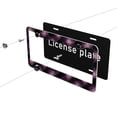 thumbnail image 6 of A Pair Of License Plate Frame Sunscreen Corrosion Resistant Rust 12.3×6.3in With Accessories Suitable For Any Car Argyle Plaid Darkorchid_4, 6 of 8