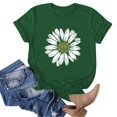 thumbnail image 4 of Green Womens Tops Women's I Simple Printing Europe and The United States Men and Women Round Neck T Shirt Going Out Tops for Women, 4 of 4