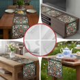 thumbnail image 6 of Burnt Orange Green Flower Table Runner 70 Inches Long, Boho Ethnic Vintage Cotton Linen Table Runners Dresser Scarves, Decorative Fabric Tabletop Scarf Furniture Cover for Home Dinner Party 13"x70", 6 of 9
