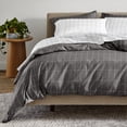 thumbnail image 3 of Bare Home Luxury Duvet Cover and Sham Set - Premium 1800 Collection - Ultra-Soft - Twin/Twin-XL, Grid - Gray/White, 2-Pieces, 3 of 8