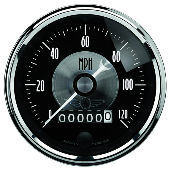 Autometer 2088 Prestige Black Diamond Speedometer, 3-3/8", 120 MPH , Electric Program W/Wheel Odometer