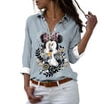 thumbnail image 2 of Disney-Camiseta de manga larga con botones para mujer, camisa informal con solapa y estampado 3D de Mickey, Minnie, Pato Donald, estilo Harajuku, y2k, novedad de 2022, 2 of 5