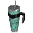 thumbnail image 2 of 40oz Tumbler,Turquoise Christmas Gnome Pattern Insulated Tumblers with Removable Handle,Stainless Steel Double Vacuum Coffee Tumbler Cup with Straw for Home,Office,Travel,Party, 2 of 5