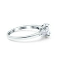thumbnail image 2 of Simulated Cubic Zirconia Size-7 Art Deco Oval Wedding Bridal Ring Pear CZ 925 Sterling Silver, 2 of 7