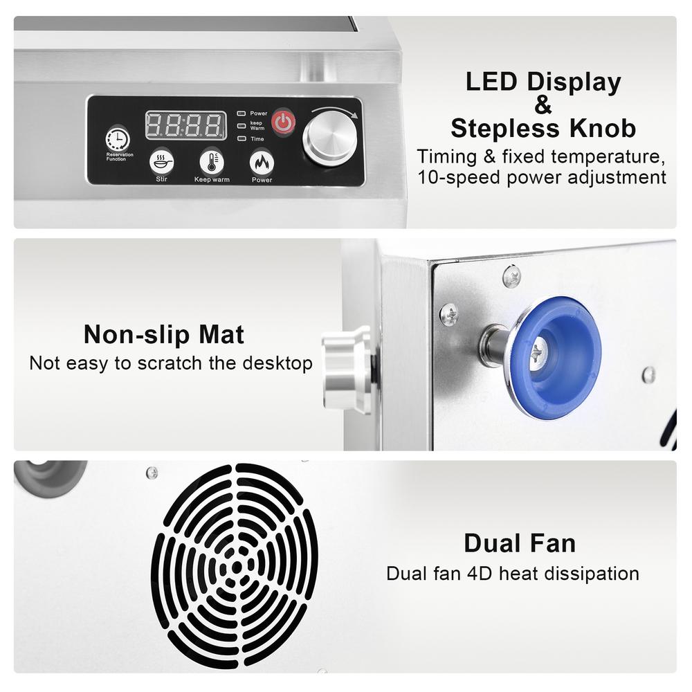 Commercial Induction Cooktop, 3500W Powerful Electric Induction Burner, 8 Power Levels Electric Burners for Cooking, Induction Hob for Chefs, Hotels
