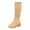 Brown, variant on Chunky Knee High Cowgirl Boots for Women 2025 Boho Ethnic Suede Flower Hollow out Mid Calf Cowboy Riding Tall Boots Beige Size 6.5