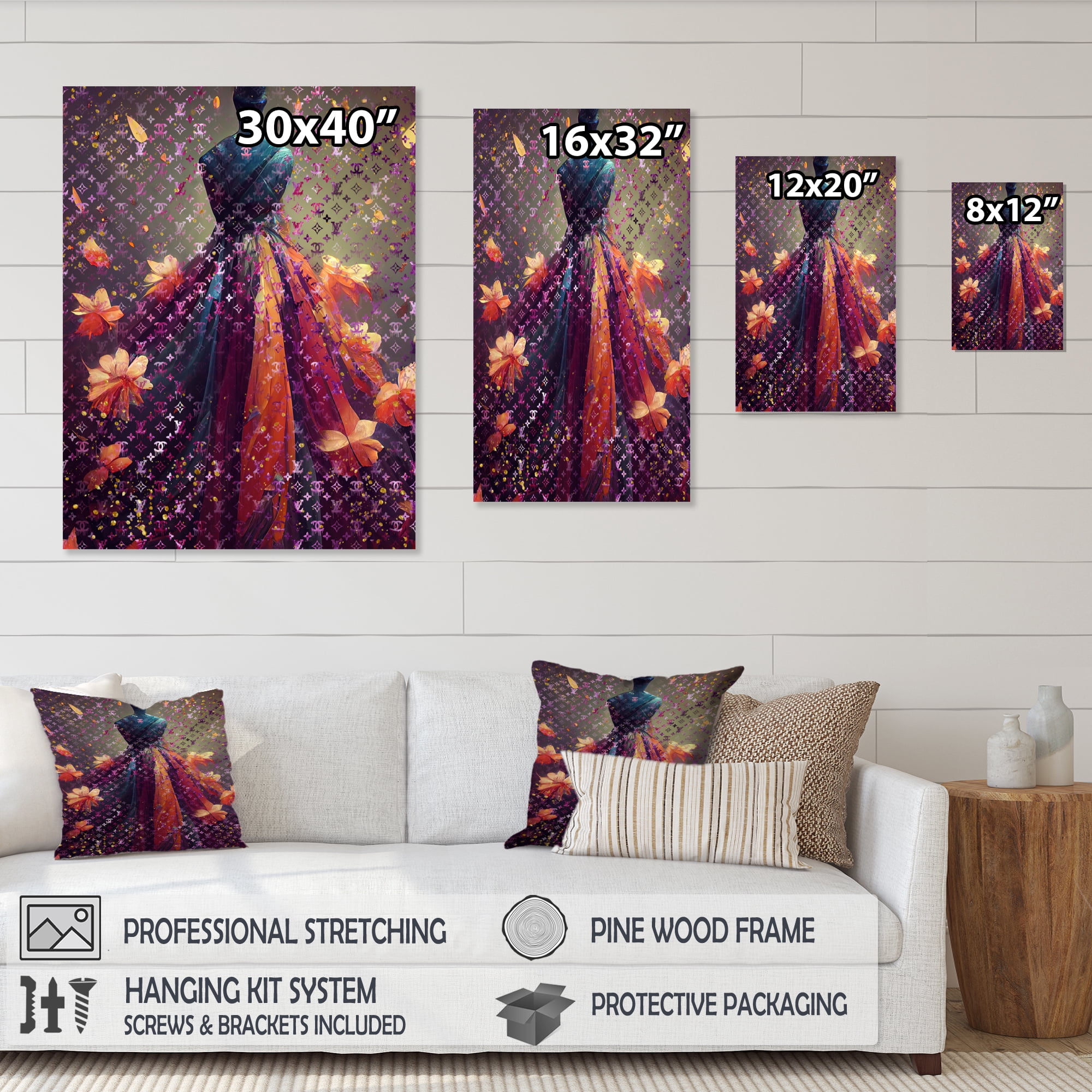 Designart Luxurious Fantasy Dress I Canvas Wall Art