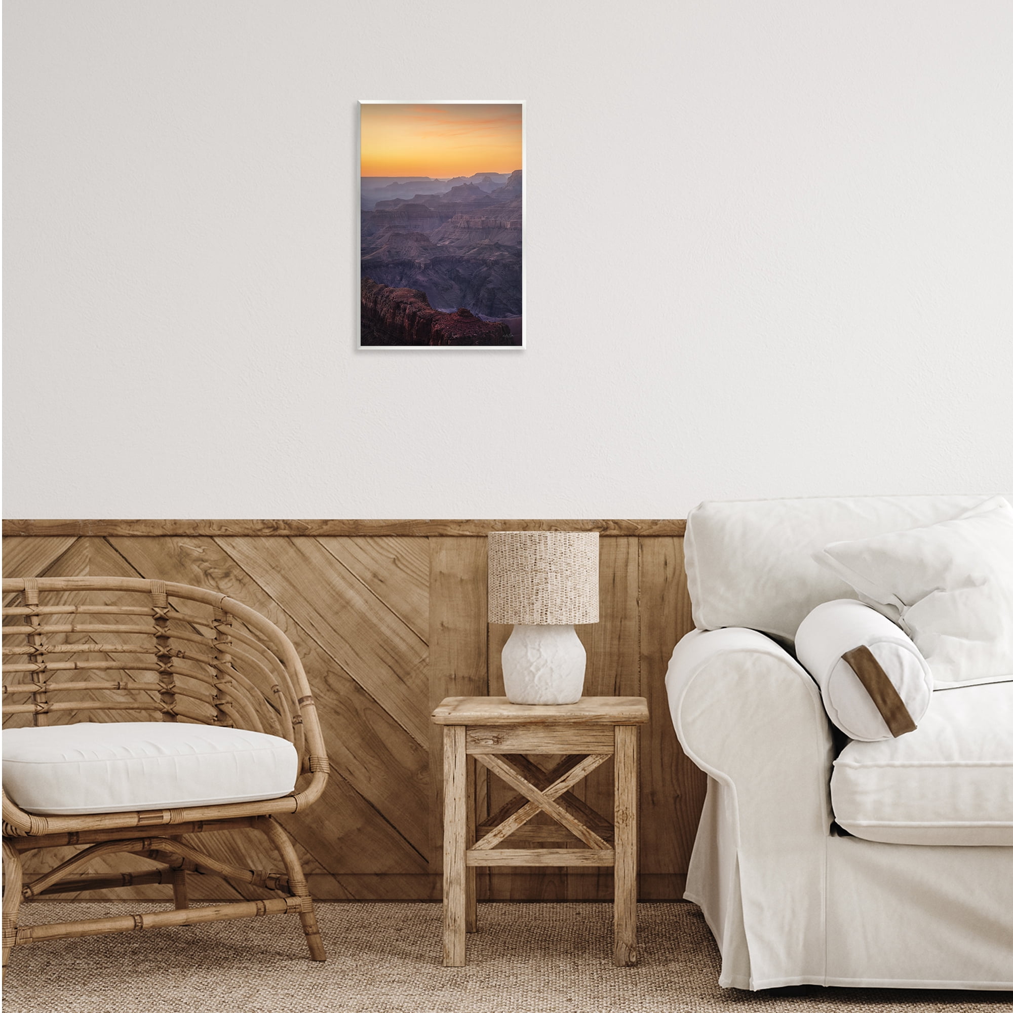 Stupell Industries Orange Sunset Canyon Landscape & Nature Photography Unframed Art Print Wall Art, 13 x 19