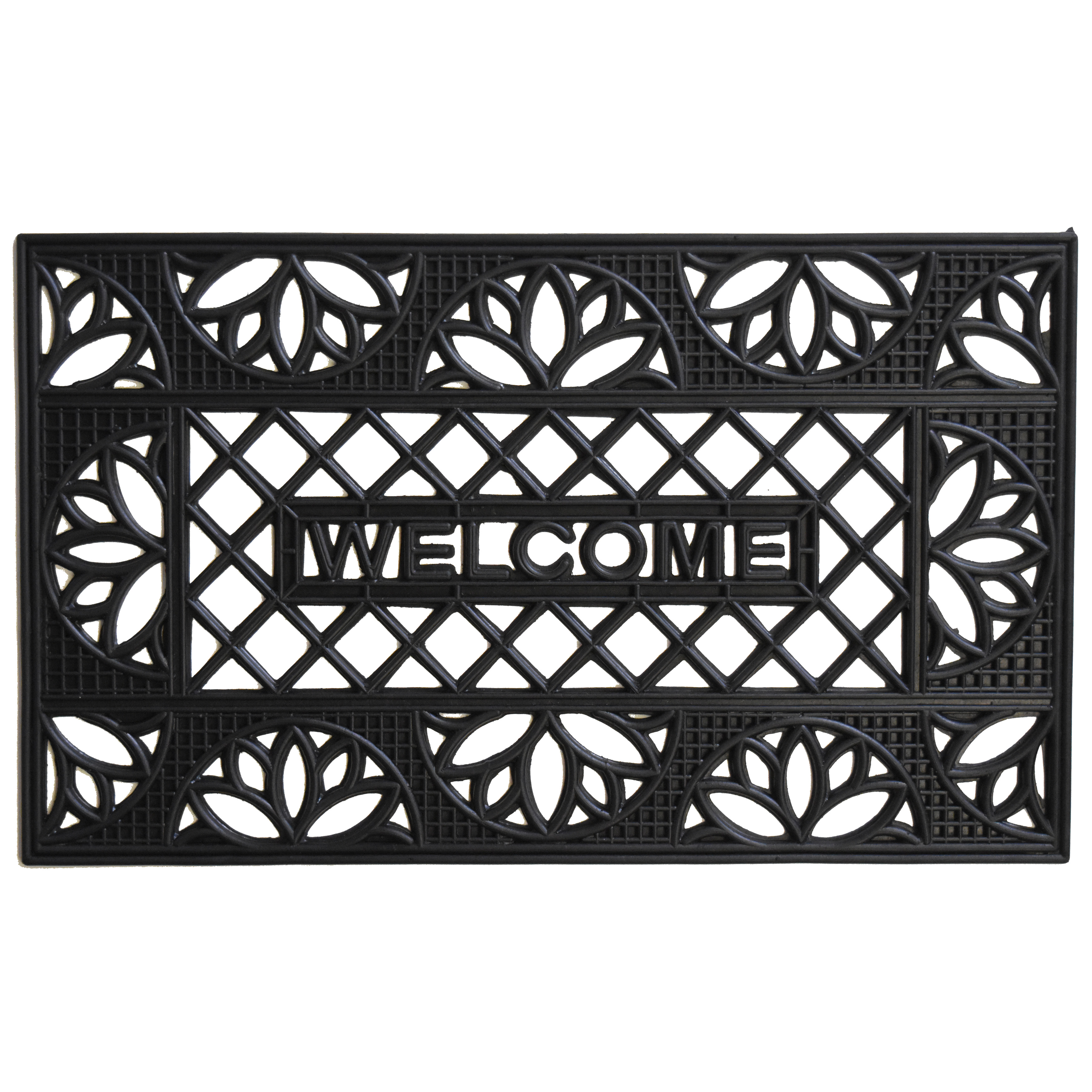 22 x 48 Calloway Mills 900222248 Gatsby Rubber Doormat Black