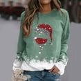 thumbnail image 2 of Gibobby Sudaderas para mujer navidad Sudadera con estampado navideño para mujer, sombrero de cristal, sudadera de manga larga, blusa informal, de temperamento(Verde,M), 2 of 5