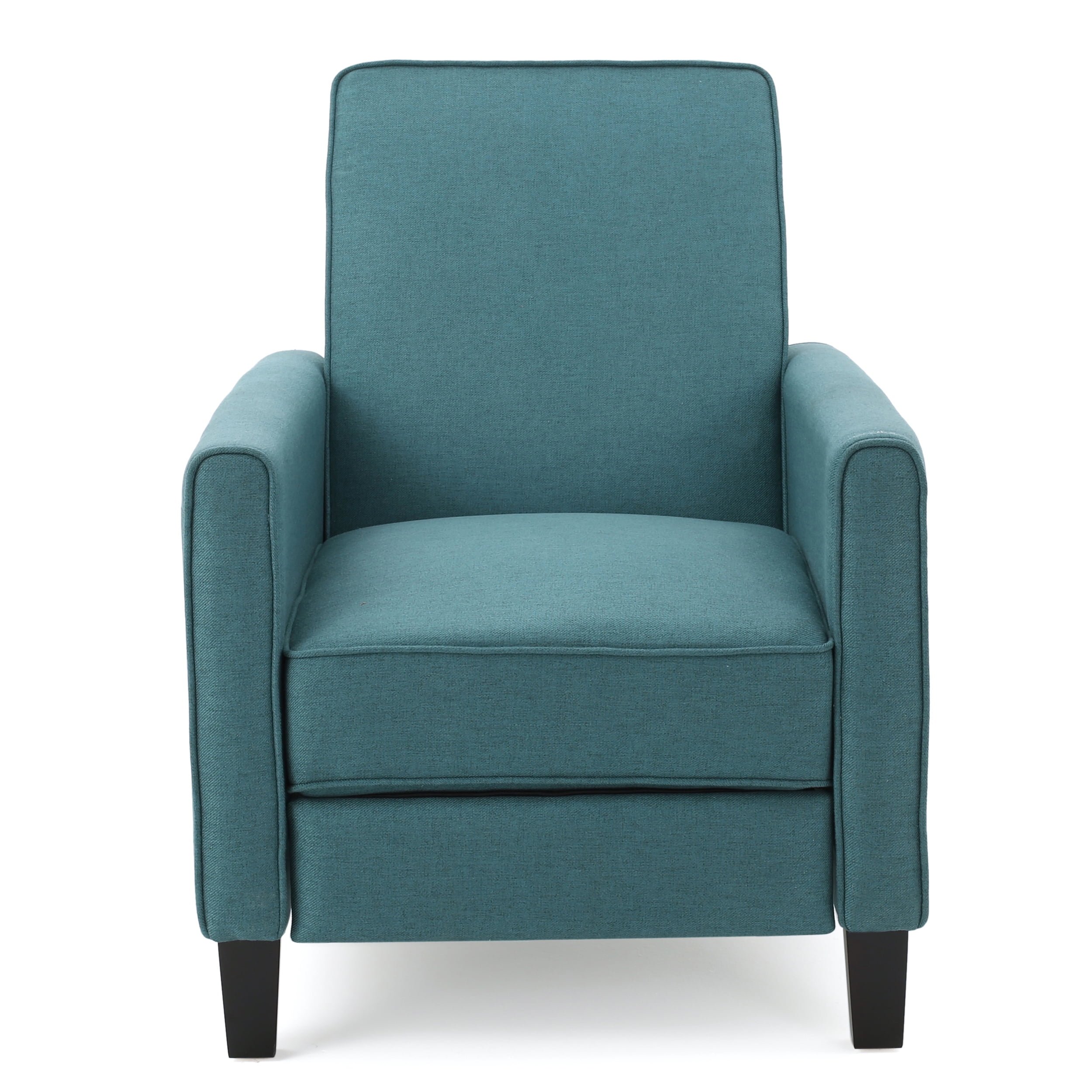 Euroco Push Back Recliner Chair in Linen Upholstery, Ergonomic Lounge Chair with Padded Seat and Backrest – Modern Accent Armchair