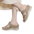 thumbnail image 3 of kamemir Wedge Sandals for Women Womens Sandals Summer Ladies Slippers Casual Women's Shoes Lightweight Platform Wedges Sandals(Beige,7), 3 of 6