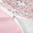thumbnail image 4 of Metsweet Magical Floral Unicorn Duvet Cover Queen, Cartoon Rainbow Horse Queen Bedding,Pink Reversible,3-Piece,1 Duvet Cover and 2 Pillowcases, 4 of 6