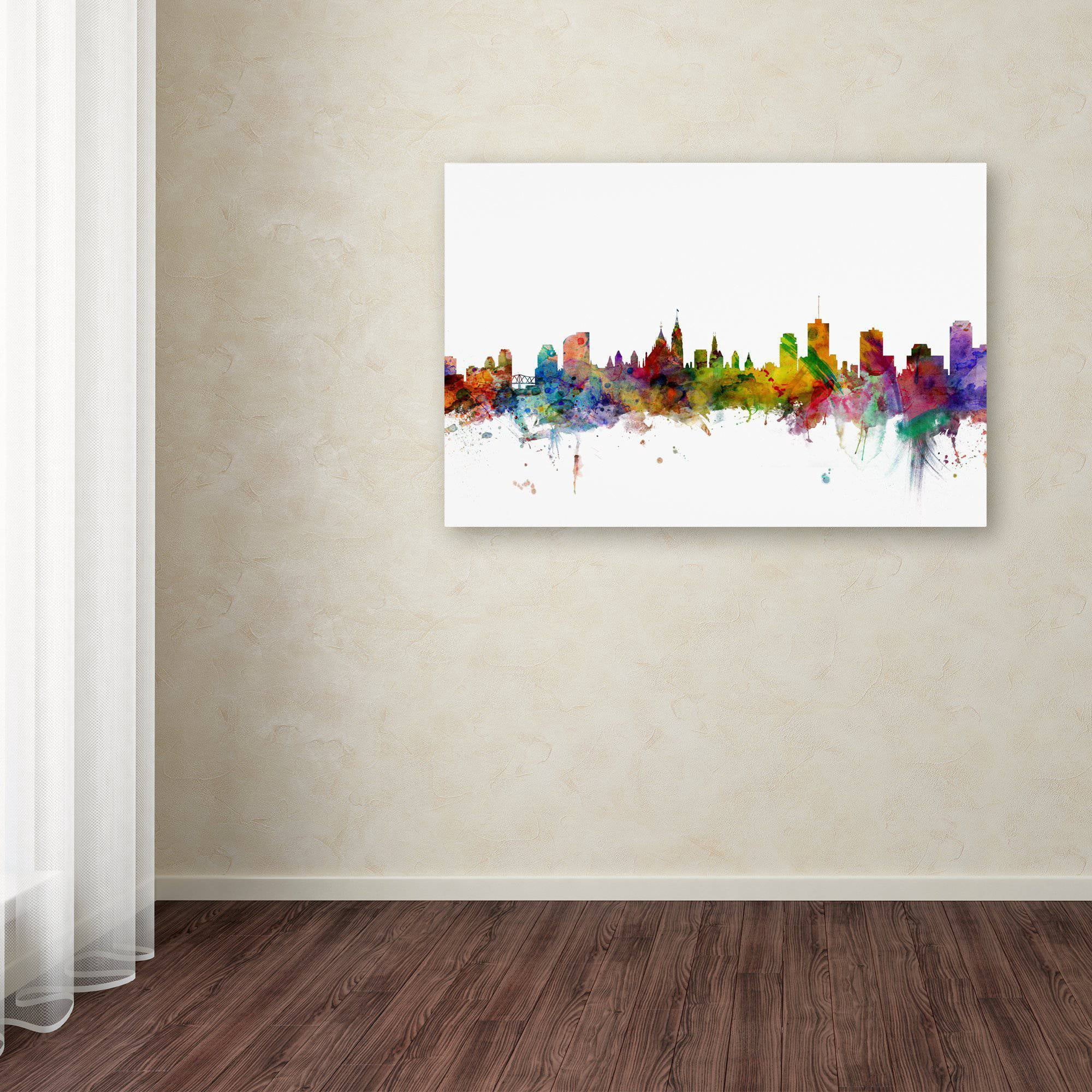 Trademark Fine Art "Ottawa Canada Skyline" Canvas Art by Michael Tompsett