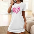thumbnail image 2 of Mrat Womens Pajamas Summer Women's Oversized Short Nightgown Fashion Chest Print Short Sleeve Nightdress S-87 White L, 2 of 7