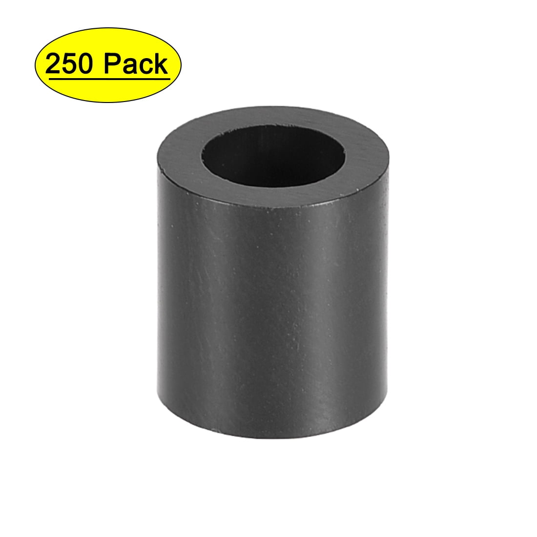 ABS Round Spacer Washer 5.4mm ID 9mm OD 10mm Height for M5 Screws Black 250Pcs 