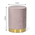 thumbnail image 3 of Homebeez Round Velvet Ottoman, Upholstered Vanity Stool Footrest,Makeup Chair for Bedroom Living Room, 3 of 6