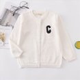 thumbnail image 2 of TOWED22 Baby Girl Cardigan Sweater Long Sleeve Button Up Knit Sweatshirt Jacket Toddler Baby Girl Fall Outfits(White,3-4 Y), 2 of 7