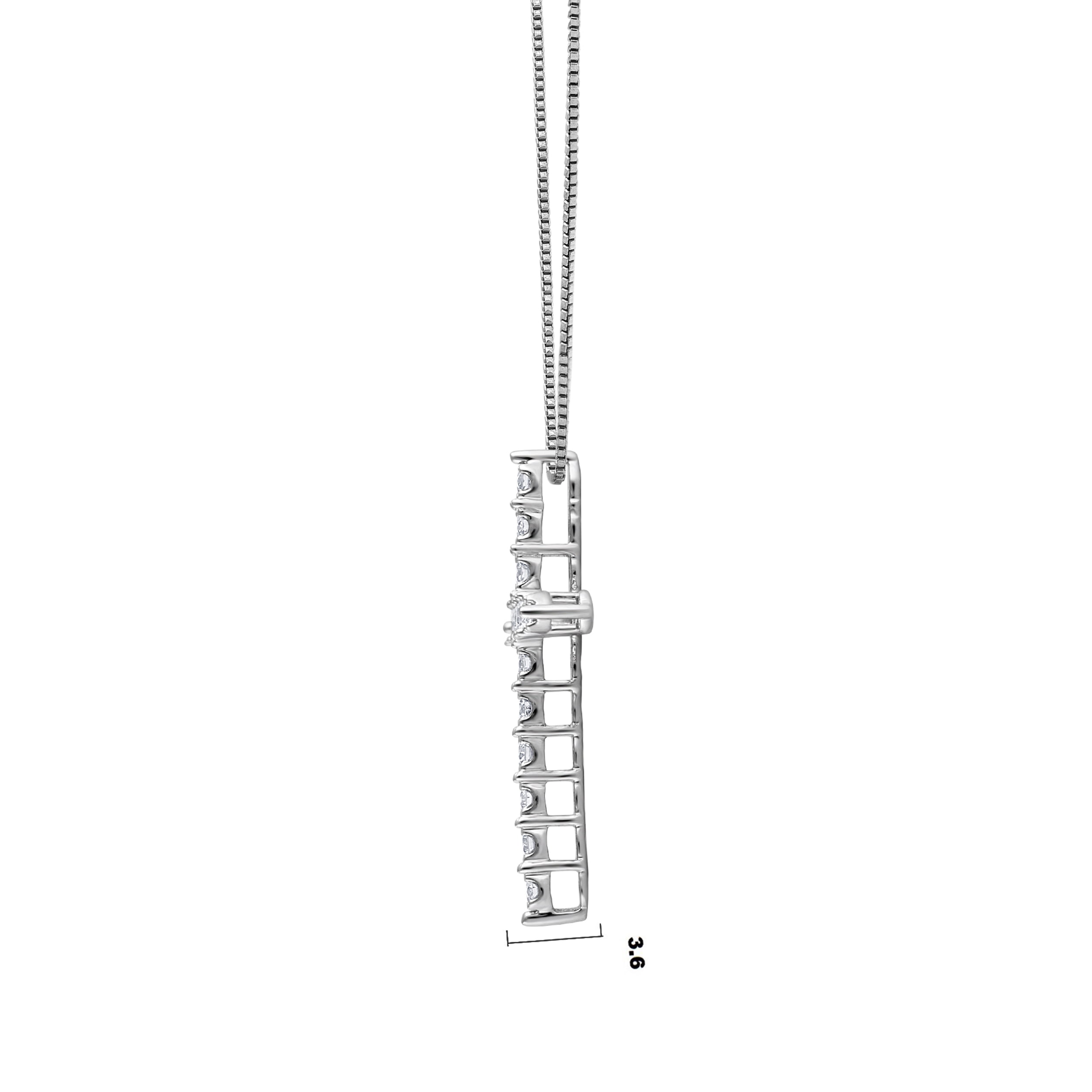 Unique Moments 1/2 Ct Lab Grown Diamond Cross Pendant Necklace in Silver for Women (J-SI-I1)