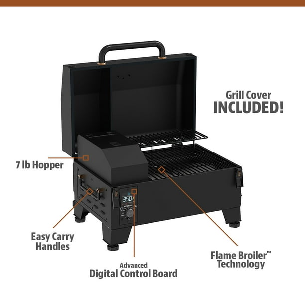 Pit Boss Pit Stop Tabletop 250 Sq in Wood Fired Pellet Grill and