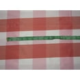 thumbnail image 2 of 100% Pure Silk Dupion pink white salmon color Plaids Fabric 54" wide DUP#C121[4] [10584], 2 of 4