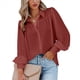 thumbnail image 1 of Blusa de Larga con Botones y Estampado de Farol para Mujer, Estilo Casual, 2025 Vino Tinto XL, 1 of 7