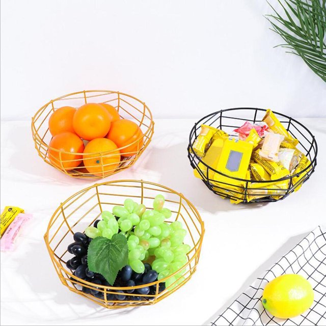 Almacenamiento de verduras de hierro perfecl 2x Cesta de frutas y verduras