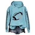 thumbnail image 2 of YVNAURA Long Sleeve Football Mom Hoodie Game Day Sweatshirt for Women Heart Graphic Oversized Pullover Casual Hooded Top with Pocket Cozy Fleece Fall Winter Wear, Sky Blue,L, 2 of 4