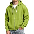 thumbnail image 4 of Lumtrix Zip Up Hoodie Men Long Sleeve Solid Color Plain Hooded Sweatshirts Casual Fall Spring Winter Track Jackets Green M, 4 of 5