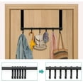 thumbnail image 4 of Over The Door Hooks Clothes Rack Adjustable 6 Hooks, NOGIS Heavy Duty Door Hanger Hook Hat Organizer for Bathroom, Bedroom & Front Door for Hanging Coat, Towel Hat Purse and More (Black), 4 of 7