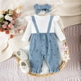 thumbnail image 6 of mgoYE Baby Girl Clothes 3 Months Ruffle Romper Toddler Girl Floral Cotton Pant Sets Girls Clothing Outfit(Blue,1-3 Months), 6 of 6