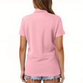 thumbnail image 4 of Womens Polo Shirts Short Sleeve Button Lapel Collared Summer Tops Business Casual Basic Tees Pink XL, 4 of 4