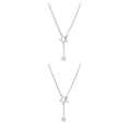thumbnail image 2 of Sonducket Collar Estrella Diamantes de imitación Gargantillas Estilo simple Collares Mujeres Suministros Plata 2piezas Sonducket CBP352735, 2 of 6