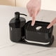 thumbnail image 5 of Dispensador de jabón Nhthy para fregadero de cocina con bandeja, organizador para jabón de manos y lavavajillas para encimera, dispensador doble con soporte para esponja. Negro, 5 of 6