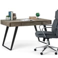 thumbnail image 3 of Allora Solid Acacia Wood Writing Desk in Gray, 3 of 9