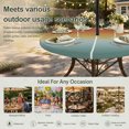 thumbnail image 6 of Round Outdoor Tablecloth with Umbrella Hole and Zipper, Burnt Orange Teal Ombre Tablecloth with Elastic Waterproof, Modern Gradient Abstract Art Patio Table Covers for 31" - 35" Picnic Pool Tables, 6 of 9