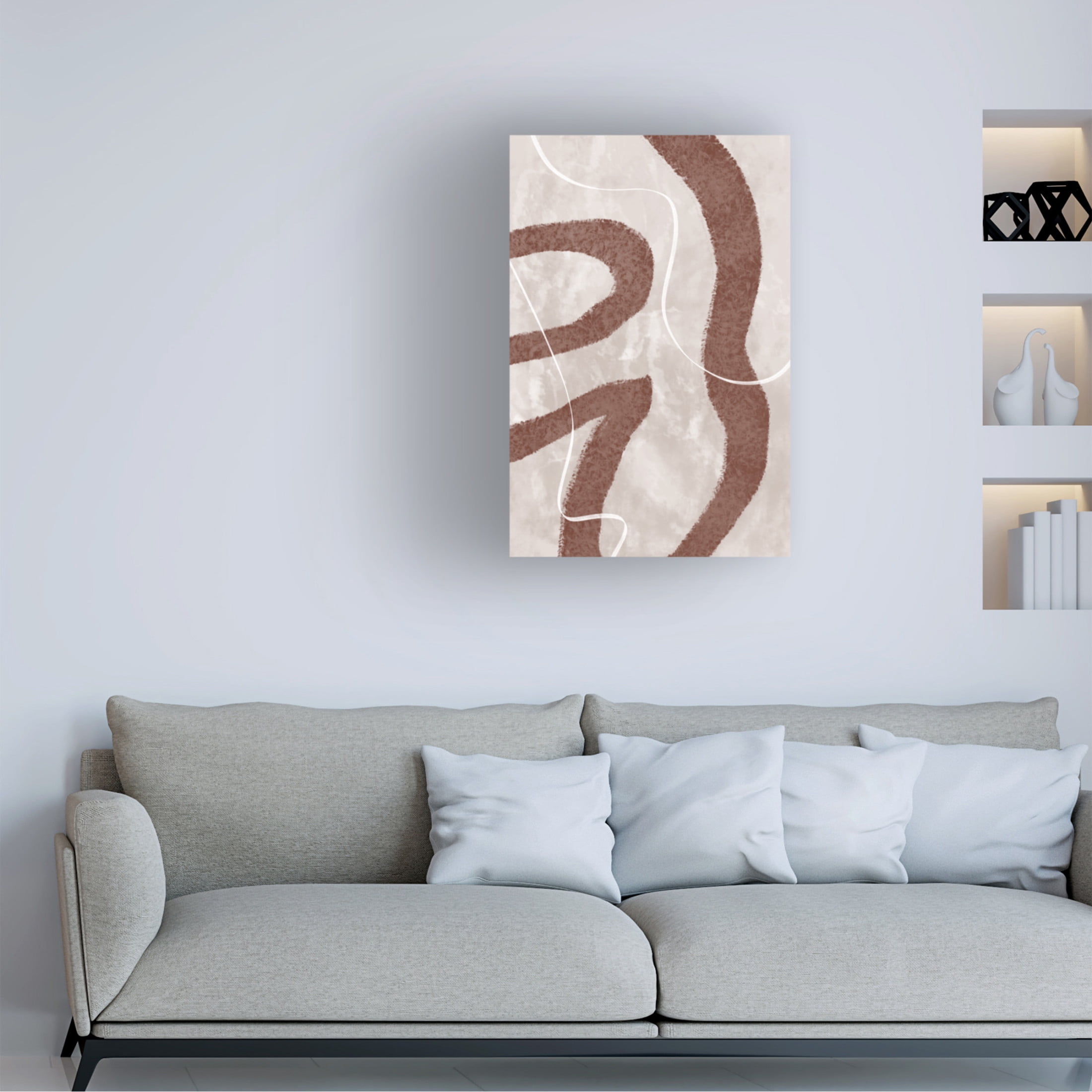Canvas Wall Art - Pictufy Studio Ii 'Abstract Fuzz' Wall Art for Living Room, Bedroom, or Office Décor by Trademark Fine Art - 16 x 24 Inches