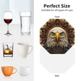 thumbnail image 4 of KLL Drink Coasters Set Octagon of 4,PU Leather Absorbent Coasters Set Decorative Coffee Cup Coasters Housewarming Gift for Home Decor-Vintage Pattern Bald Eagle, 4 of 5